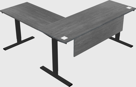 Sit-to-stand l-shaped desk