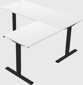 Sit-to-stand l-shaped desk
