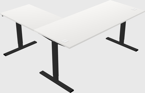 Sit-to-stand l-shaped desk