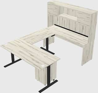 Sit-to-stand u-shaped desk