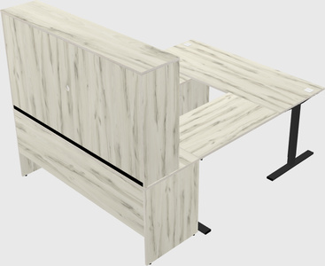 Sit-to-stand u-shaped desk