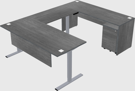 Sit-to-stand u-shaped desk
