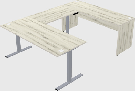 Sit-to-stand u-shaped desk