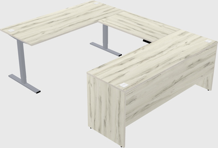 Sit-to-stand u-shaped desk
