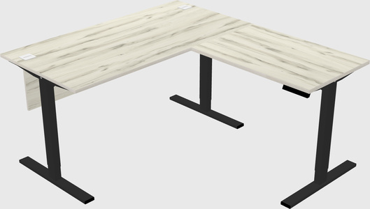 Sit-to-stand l-shaped desk