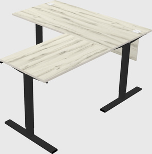 Sit-to-stand l-shaped desk