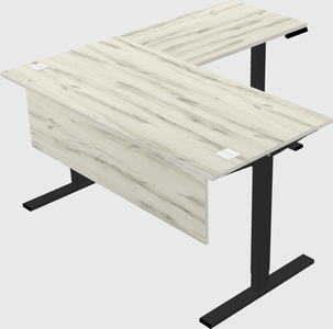 Sit-to-stand l-shaped desk
