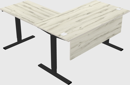 Sit-to-stand l-shaped desk