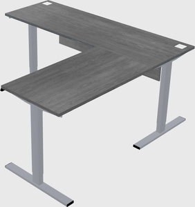 Sit-to-stand l-shaped desk
