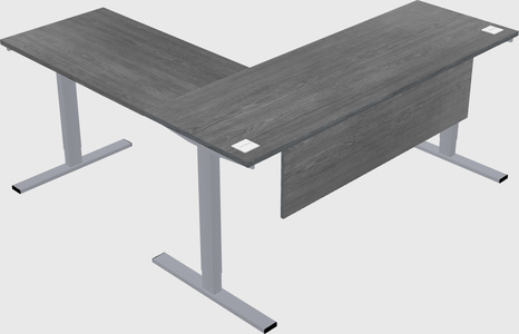 Sit-to-stand l-shaped desk