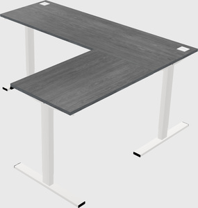 Sit-to-stand l-shaped desk