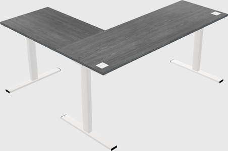 Sit-to-stand l-shaped desk