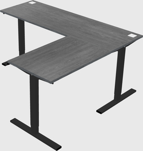 Sit-to-stand l-shaped desk