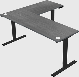 Sit-to-stand l-shaped desk