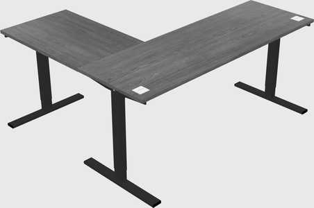 Sit-to-stand l-shaped desk