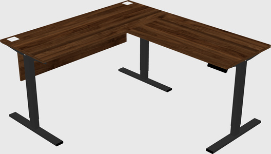 Sit-to-stand l-shaped desk