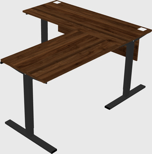Sit-to-stand l-shaped desk