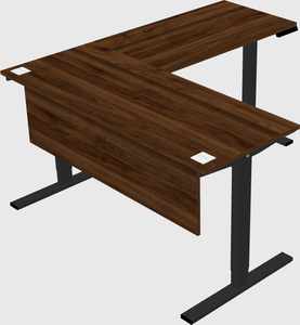 Sit-to-stand l-shaped desk
