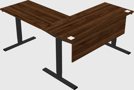 Sit-to-stand l-shaped desk