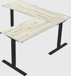 Sit-to-stand l-shaped desk