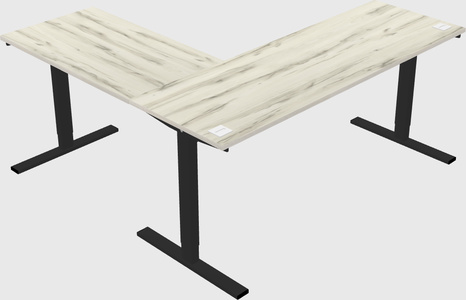 Sit-to-stand l-shaped desk