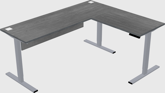 Sit-to-stand l-shaped desk