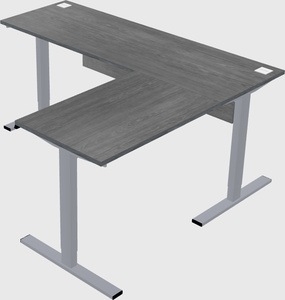 Sit-to-stand l-shaped desk
