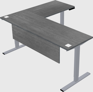 Sit-to-stand l-shaped desk