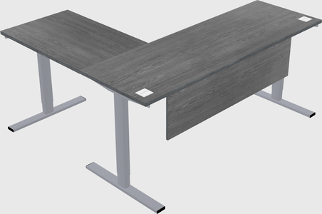 Sit-to-stand l-shaped desk