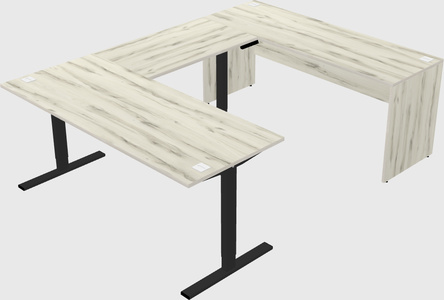 Sit-to-stand u-shaped desk