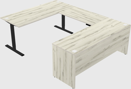 Sit-to-stand u-shaped desk