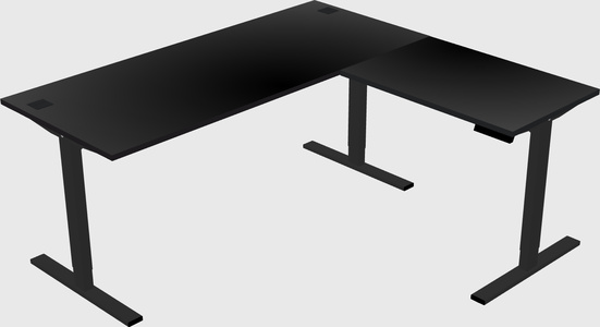 Sit-to-stand l-shaped desk