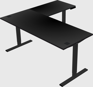 Sit-to-stand l-shaped desk