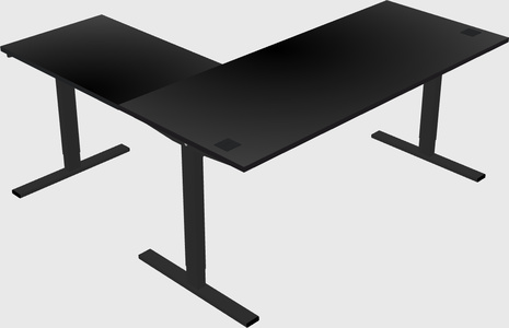 Sit-to-stand l-shaped desk