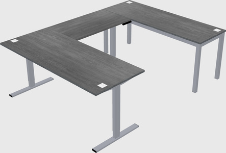 Sit-to-stand u-shaped desk