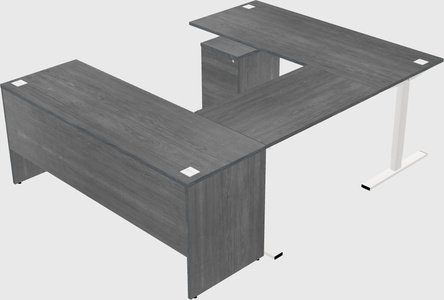Sit-to-stand u-shaped desk
