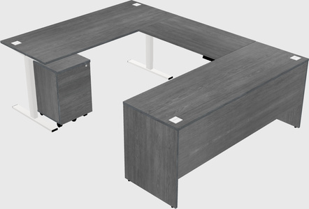 Sit-to-stand u-shaped desk