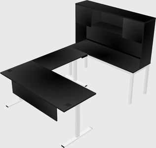 Sit-to-stand u-shaped desk