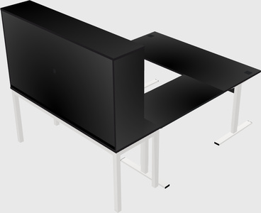 Sit-to-stand u-shaped desk
