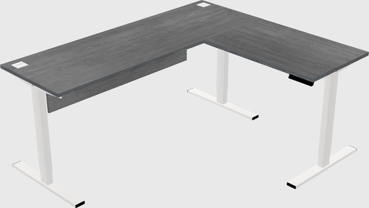 Sit-to-stand l-shaped desk