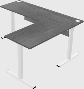 Sit-to-stand l-shaped desk