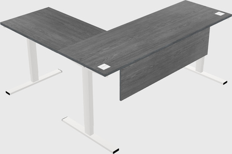 Sit-to-stand l-shaped desk