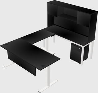 Sit-to-stand u-shaped desk