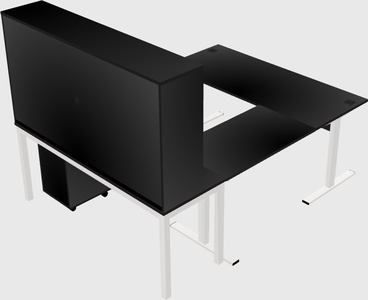Sit-to-stand u-shaped desk