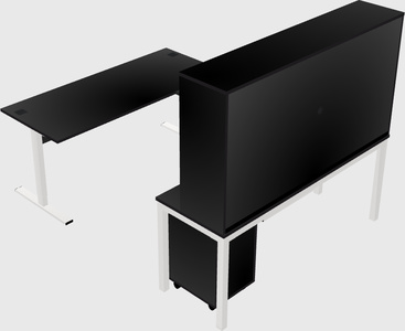 Sit-to-stand u-shaped desk