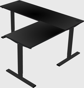 Sit-to-stand l-shaped desk