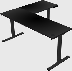 Sit-to-stand l-shaped desk