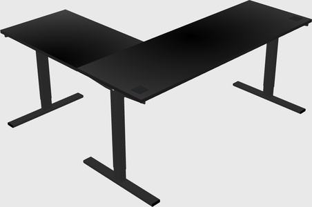 Sit-to-stand l-shaped desk