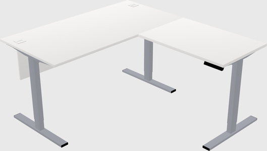 Sit-to-stand l-shaped desk