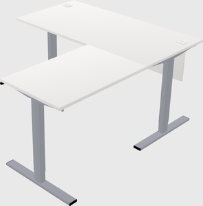 Sit-to-stand l-shaped desk